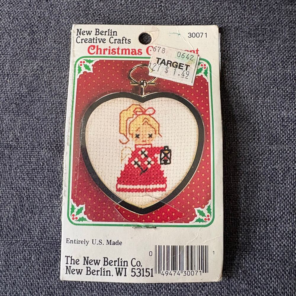 Angel w/ Lantern Christmas Ornament Vintage Counted Cross Stitch Kit New Berlin